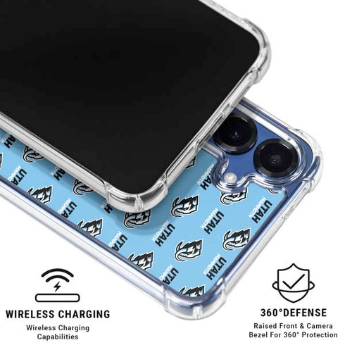 NHL Utah Mammoth Logo Pattern Galaxy S25 Clear Case